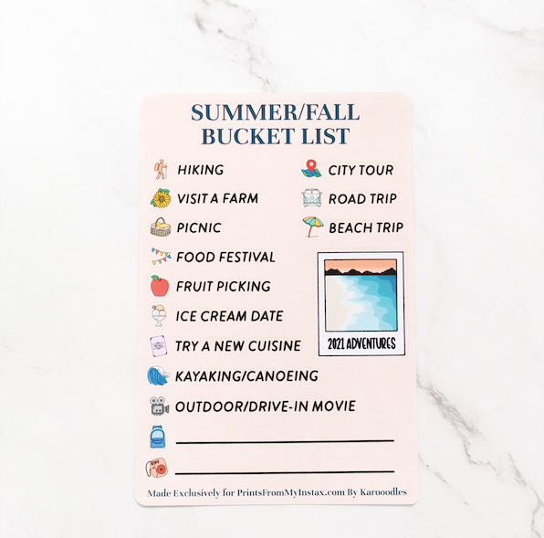 Summer/Fall Bucket List Scrapbook Set