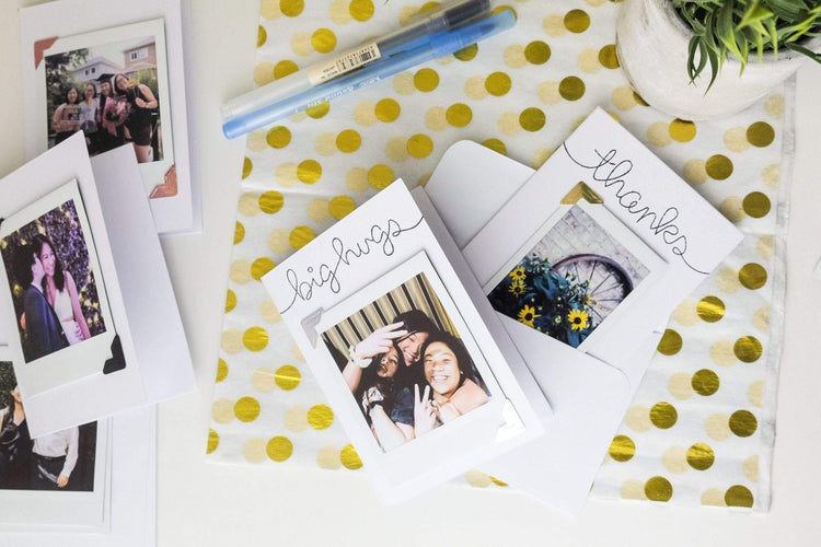 Hand Stamped Polaroid Card - Prints From My Instax