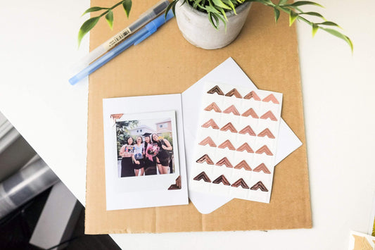 Rose Gold Photo Corner Stickers - Prints From My Instax