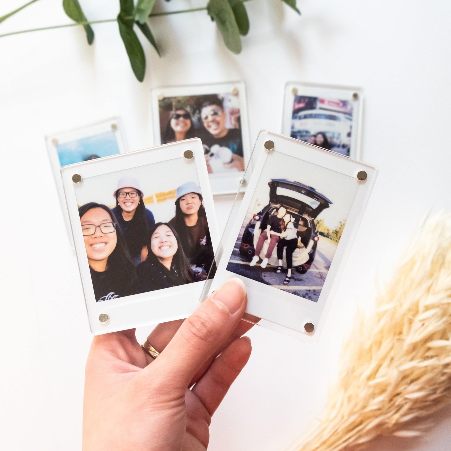 Square Acrylic Magnet Frame with Polaroid - Prints From My Instax