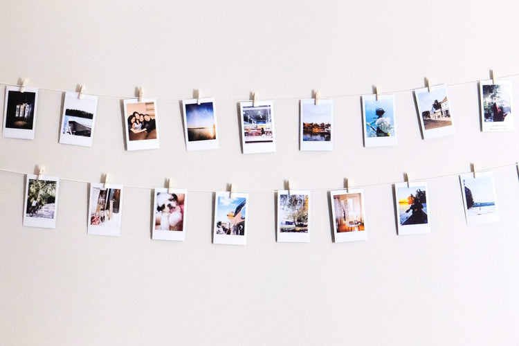 Silver Clothespins and Hemp String Set - Prints From My Instax