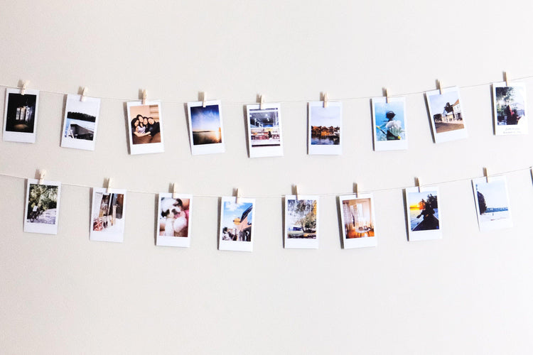 Black Clothespins and Hemp String Set - Prints From My Instax