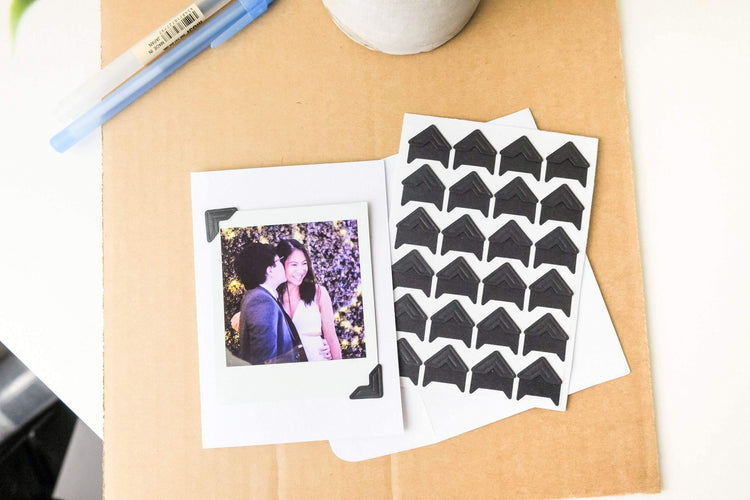 Black Photo Corner Stickers - Prints From My Instax